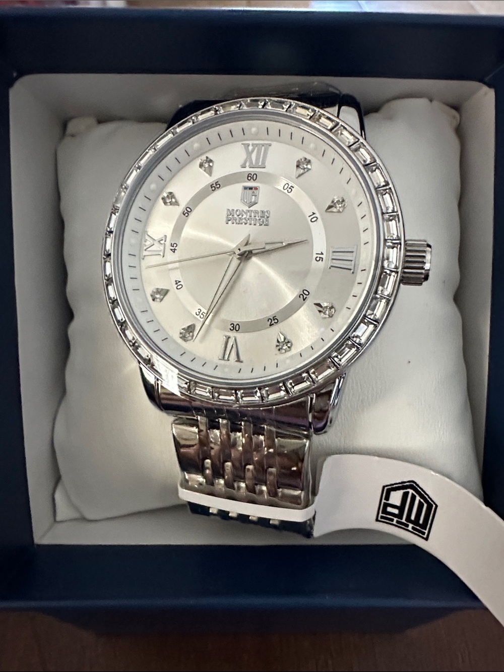 Invicta Silver Crystal-Accent Stainless Steel Bracelet Watch